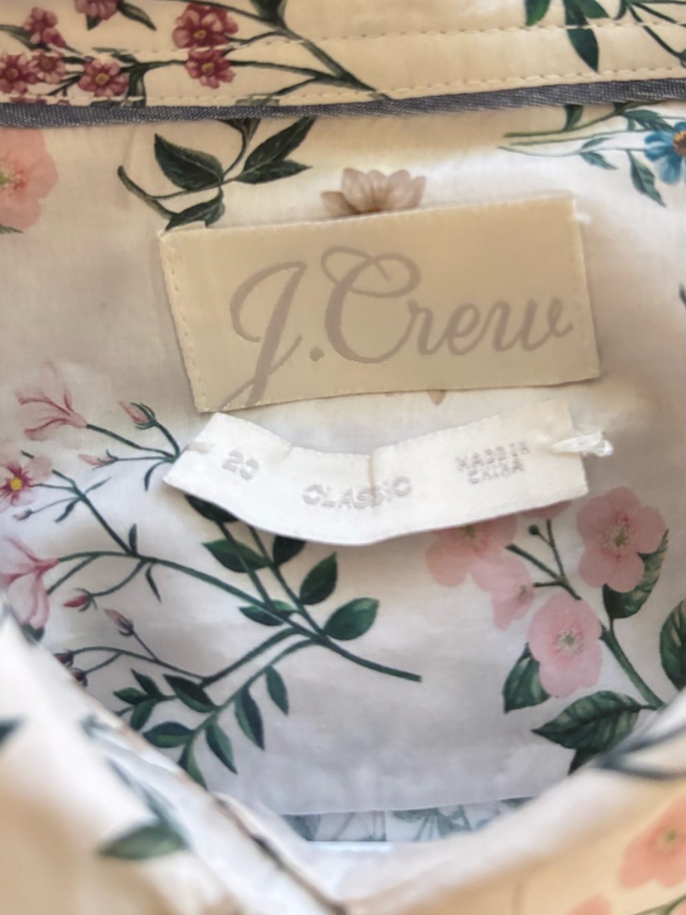 J. Crew Cream Floral Button-Up Shirt with Pastel Print - Picture 4 of 5